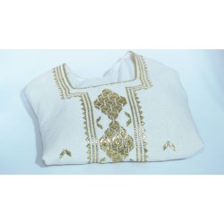 Jebba tunisienne beige et dorée brodée