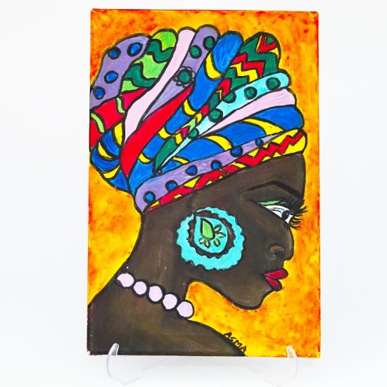 Tableau femme africaine artistique
