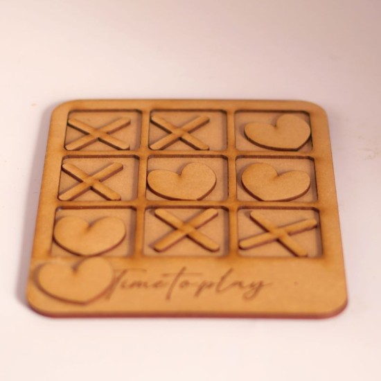 Jeu XO en forme de cœur artisanal