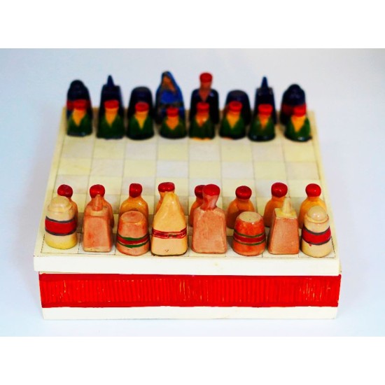Jeu d’échecs en poterie artisanale