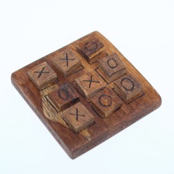Jeu de morpion XO en bois de palmier