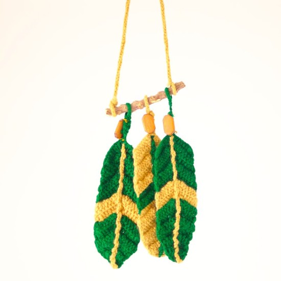 Tableau décoratif en crochet en forme de feuille