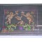 Tableau décoratif broderie dorée sur tissu noir